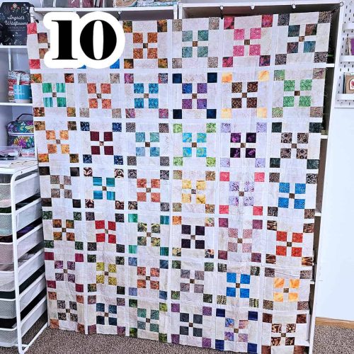 Uneven 9 patch quilt UFO for January