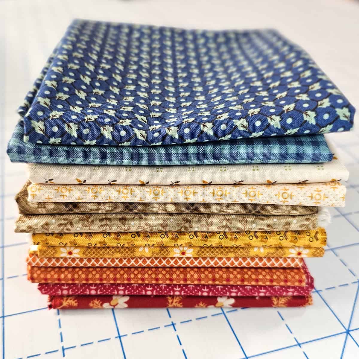 Closer view of the fat quarters