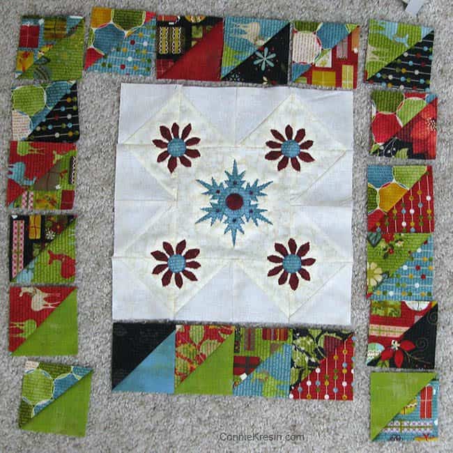 Winter Snowflake Table topper piecing