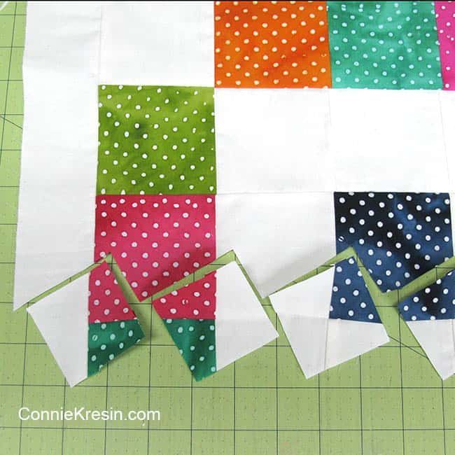 Twister Dots table topper cutting pieces