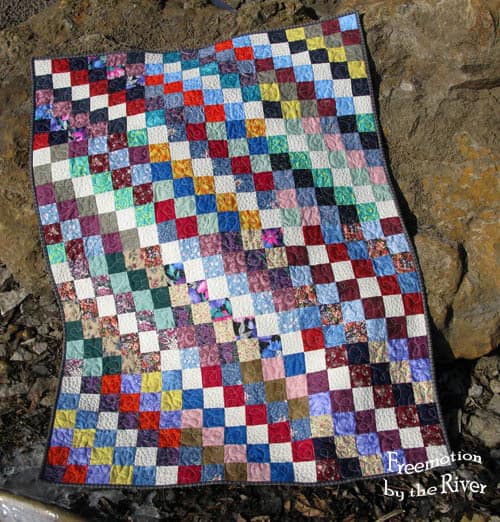Scrappy Trip Quilt on River Ice