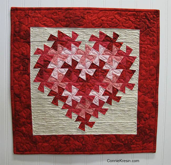 Hearts and Love Quilt for Wall or Table Topper