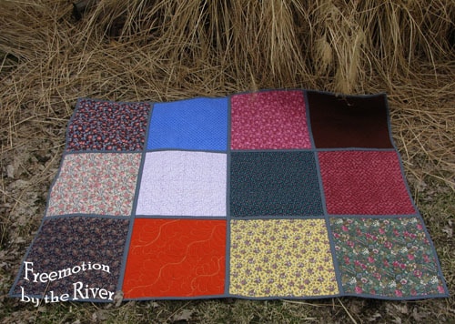 Back of QAYG quilt at Freemotion by the River