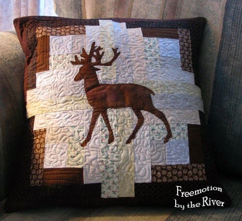 Log Cabin Deer Pillow