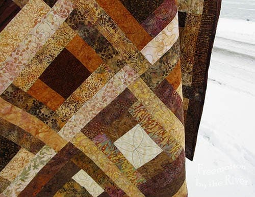 River Squares Quilt Pattern in Browns