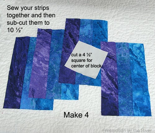 sew strips together and subcut