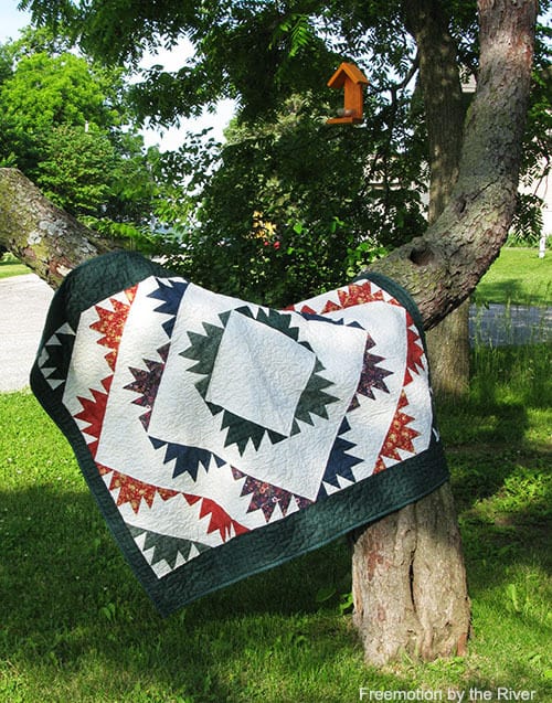 Delectable Mountains quilt on tree branch