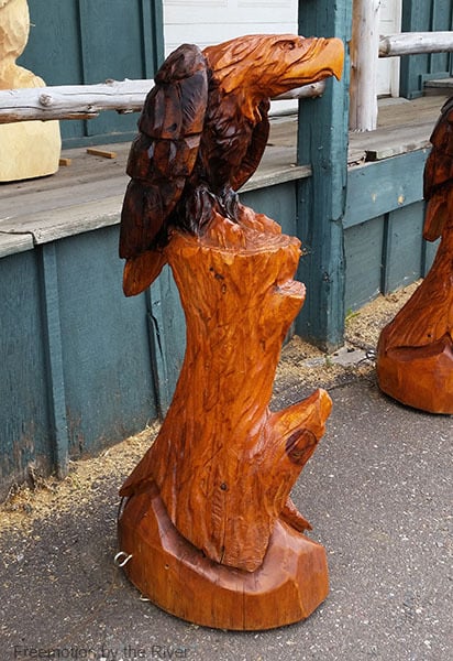 Wood carved Eagle