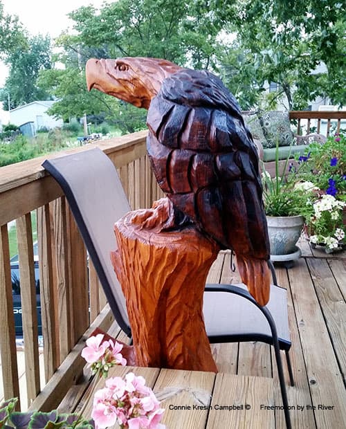 American Eagle Wood Carving