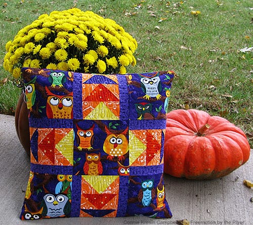 Nite Owls Quilted Pillow Tutorial