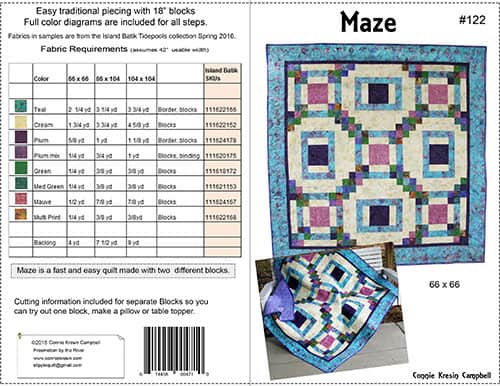 Maze quilt pattern cover