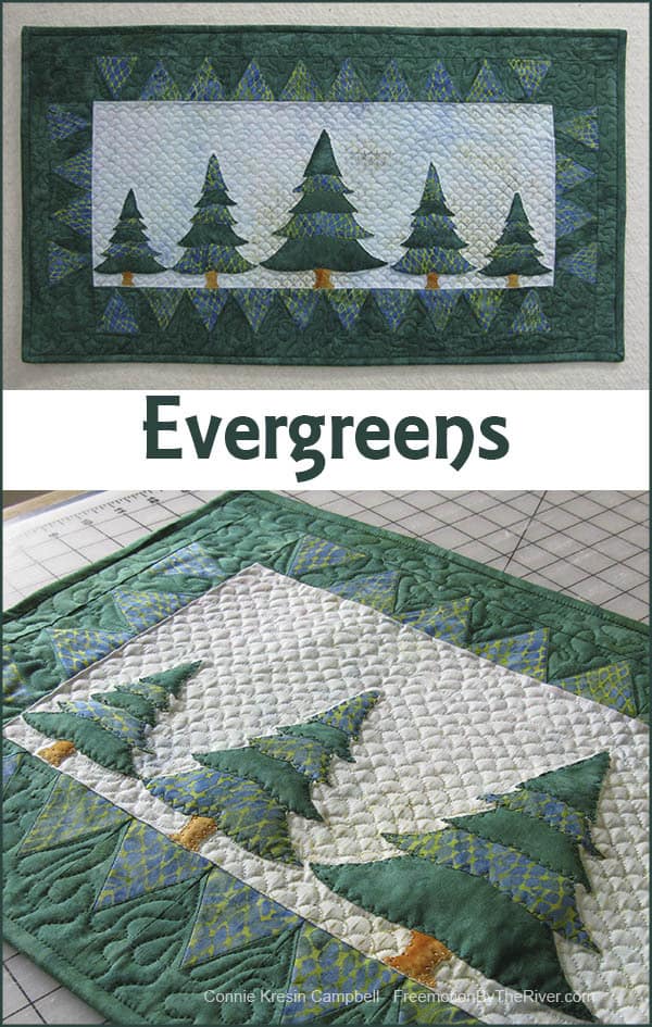 Evergreens batik wallhanging made with Seashore collection of Island Batiks