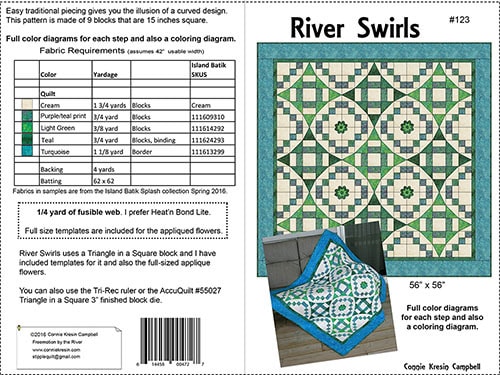 River Swirls quilt pattern cover