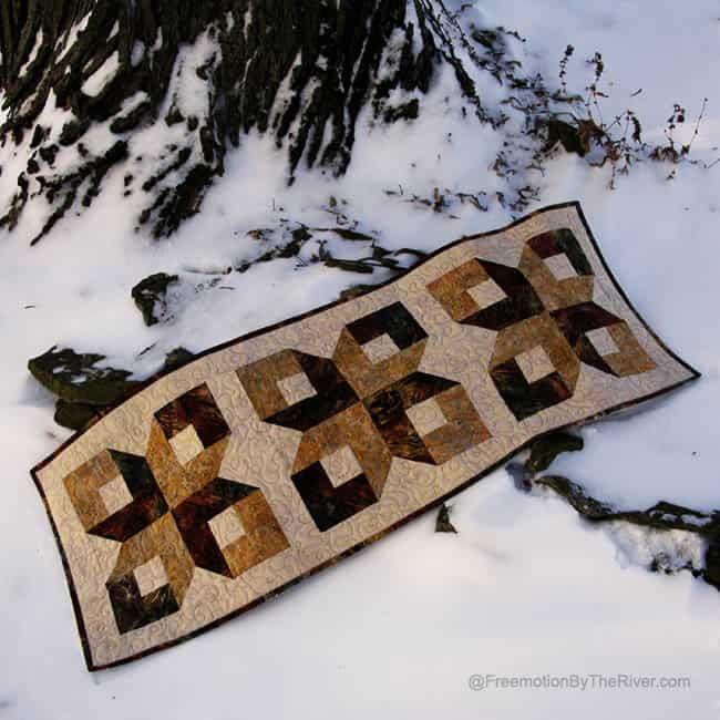 Box Table Runner in the Snow