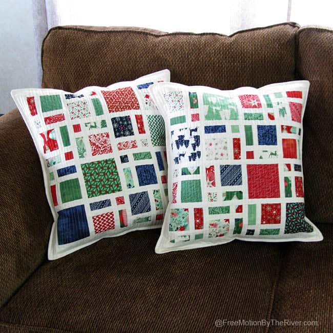 Christmas pillows scattered pattern