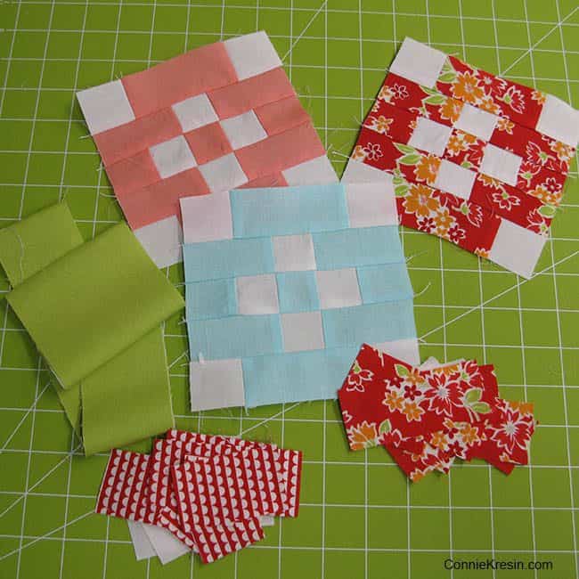 Patchwork Quilt Along featuring free patterns each month for a patchwork sampler quilt sponsored by Fat Quarter shop