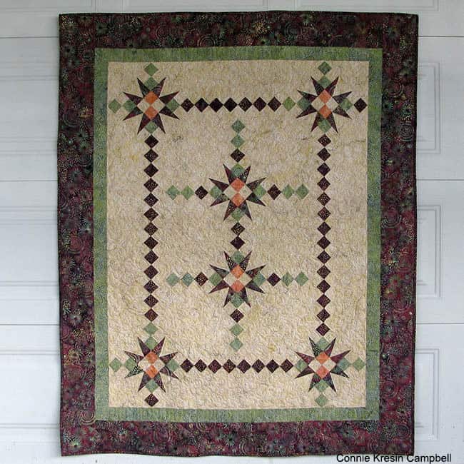 Fiesta beautiful quilt pattern in batiks