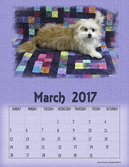 March 2017 Calendar Sadie