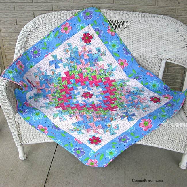 Twister Baby Quilt Tutorial bench