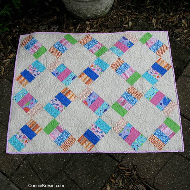 Jelly Roll Railway baby quilt