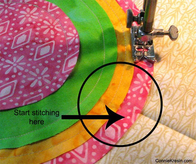 Stitching here for circles