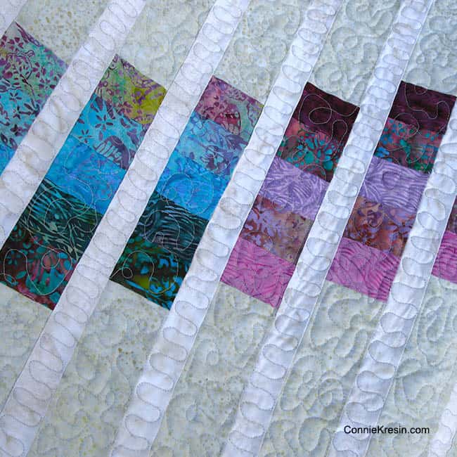 Batik Color Strata Bargello tablerunner closerup