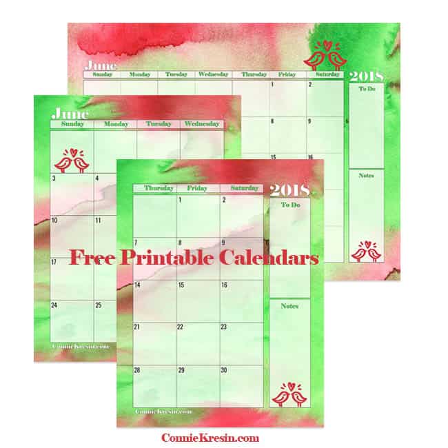 Free Printable Calendars for June