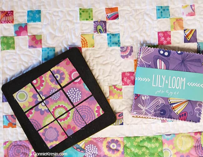 Charm Pack for 9 patch blocks using Accuquilt Die