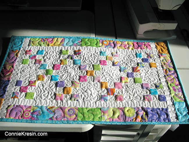 Irish Chain 9 tablerunner shadows