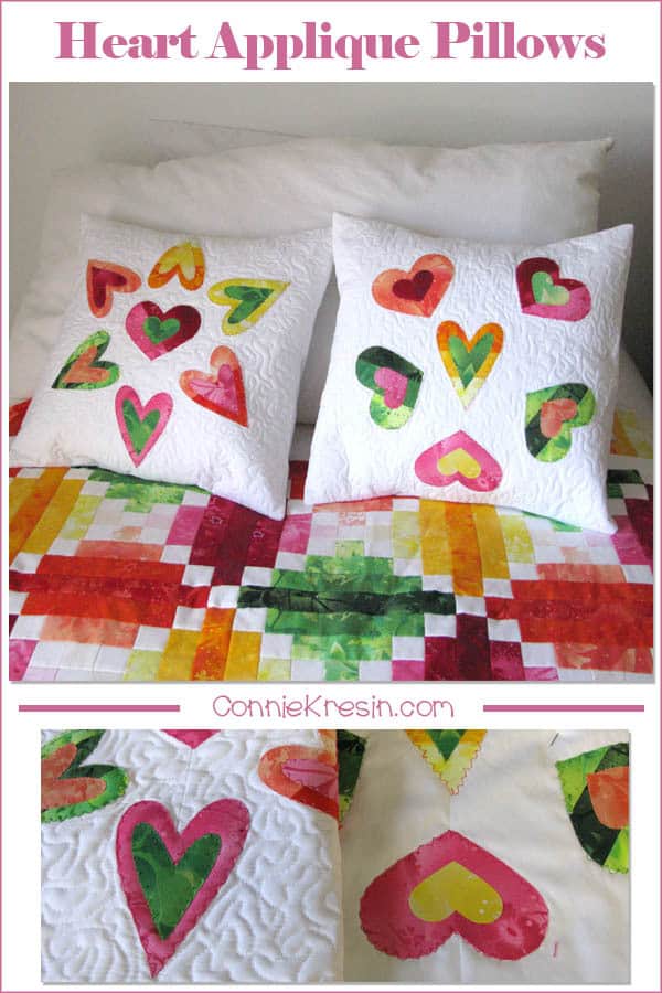 Quilted Heart Applique Pillow tutorial