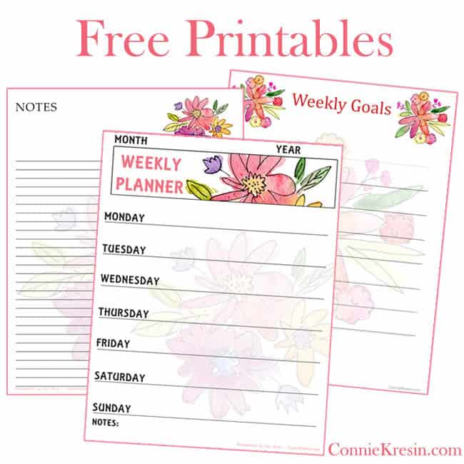 Free Printable Watercolor Floral set of papers