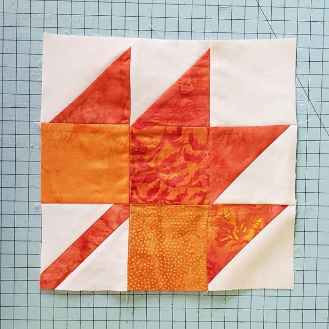 Maple Leaf quilt block in batik fabrics