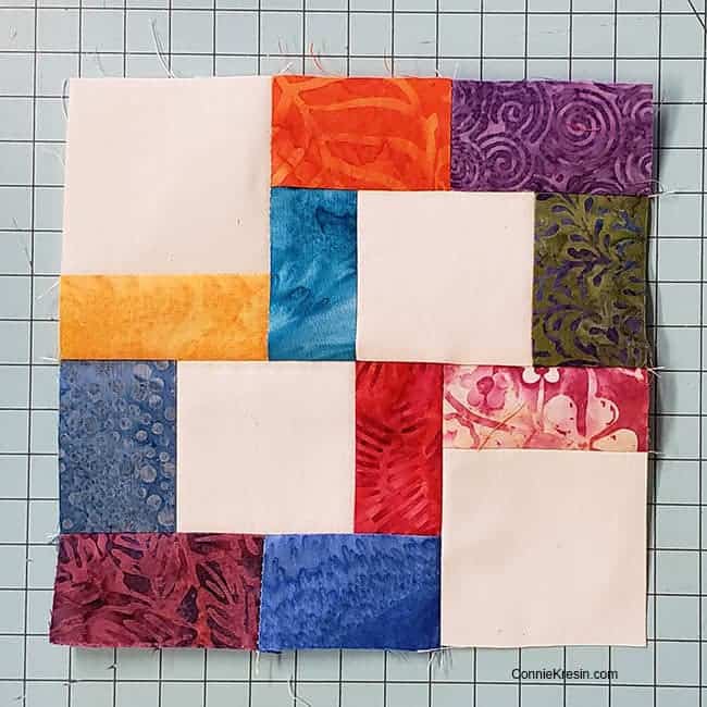 Finished crossroads quilt block