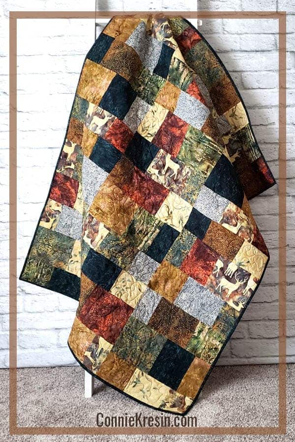 Quilt made with Elk Lodge batik fabrics