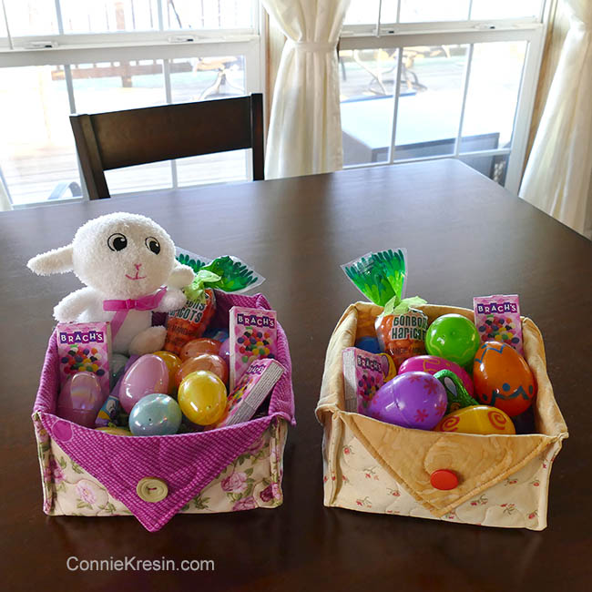Fabric Easter Basket with toy and candy