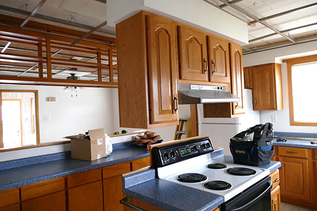 Kitchen before gutting it