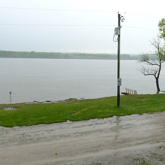 Flooding in front of our home on the Mississippi river