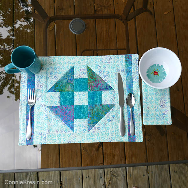 Easy Quilted Churn Dash Placemat Tutorial