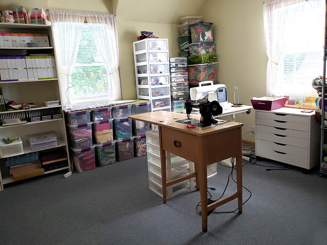 setting up a new quilt room