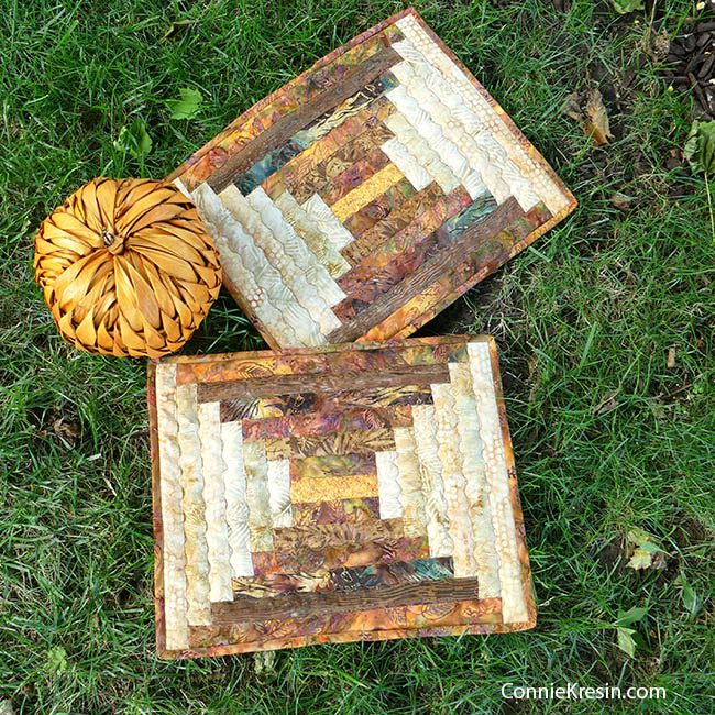 Log cabin placemats tutorial for fall
