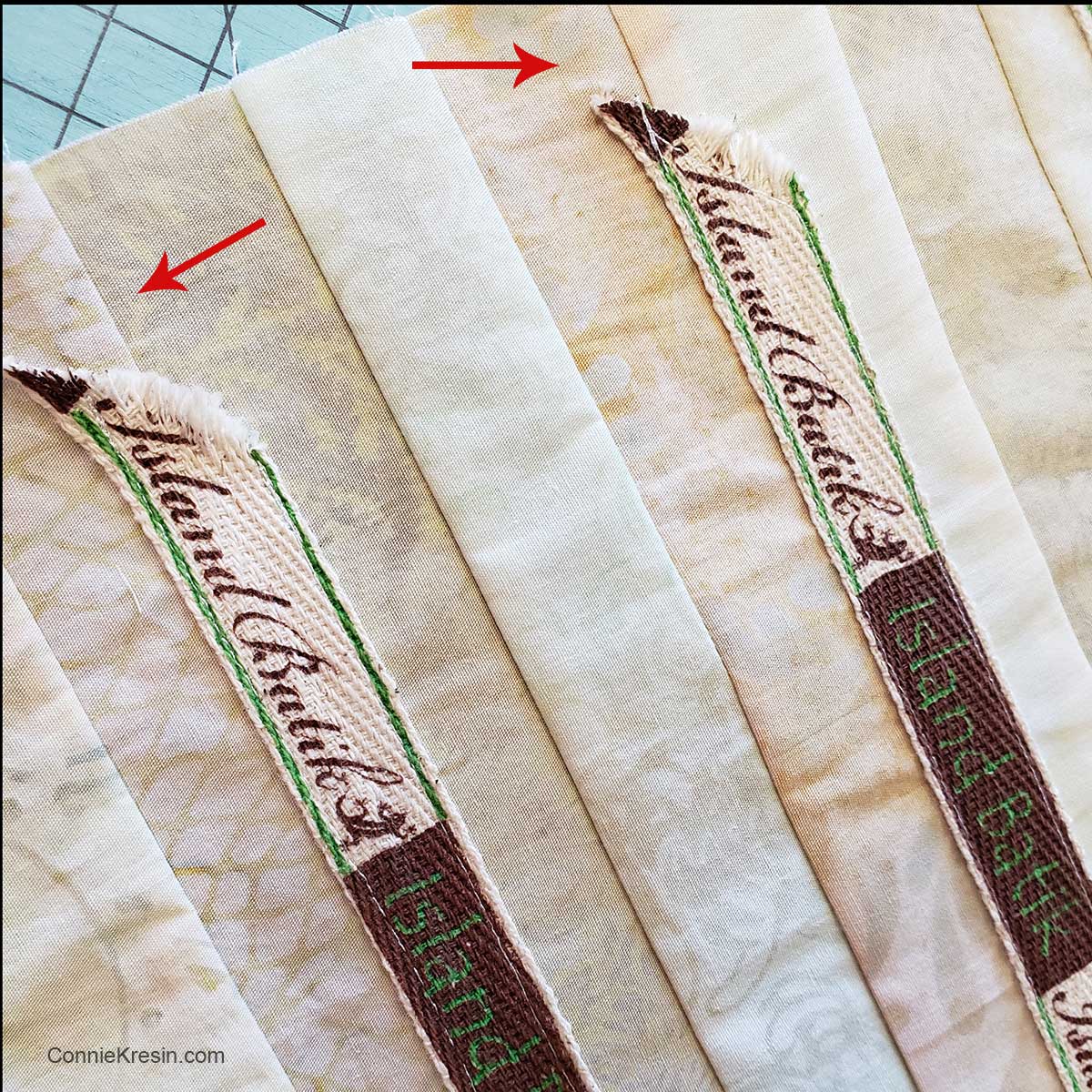 Place the labels over seams