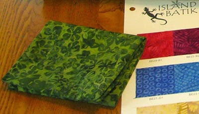 Green shamrock batik fabric