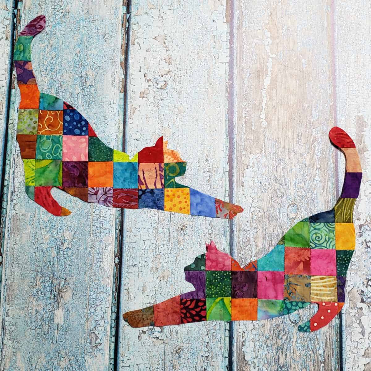 Easy Applique Patchwork Cats Table Runner