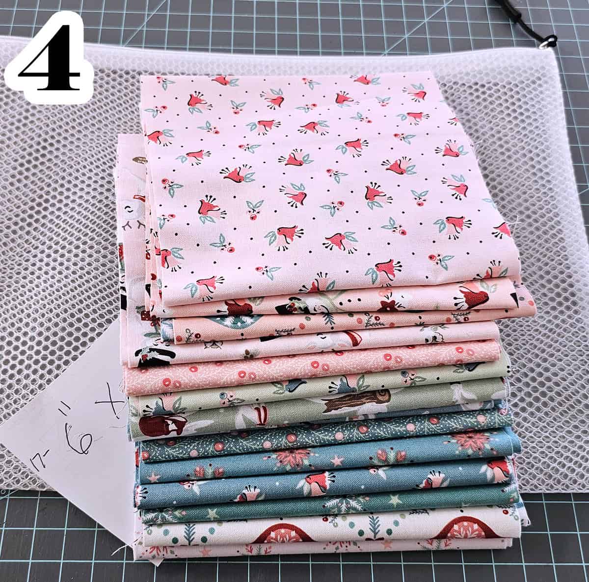 6 inch strips of fabric