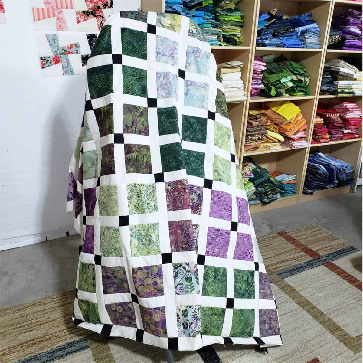 4 square quilt top finished