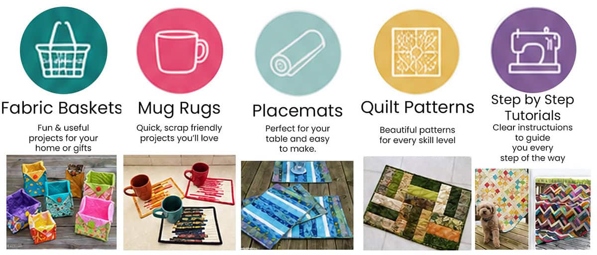 Fabric Baskets, Mug Rugs, Placemats, Quilt Patterns and Tutorials