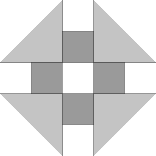 Churn Dash quilt block for January