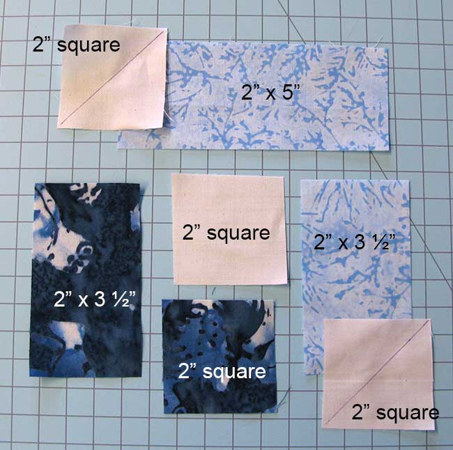 Cutting for the quilt blocks