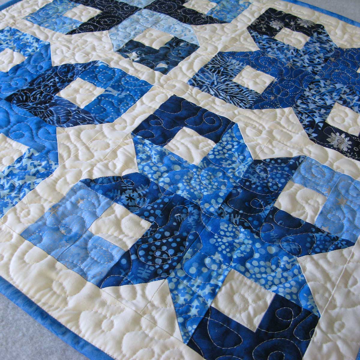 Free motion quilting done on the table topper