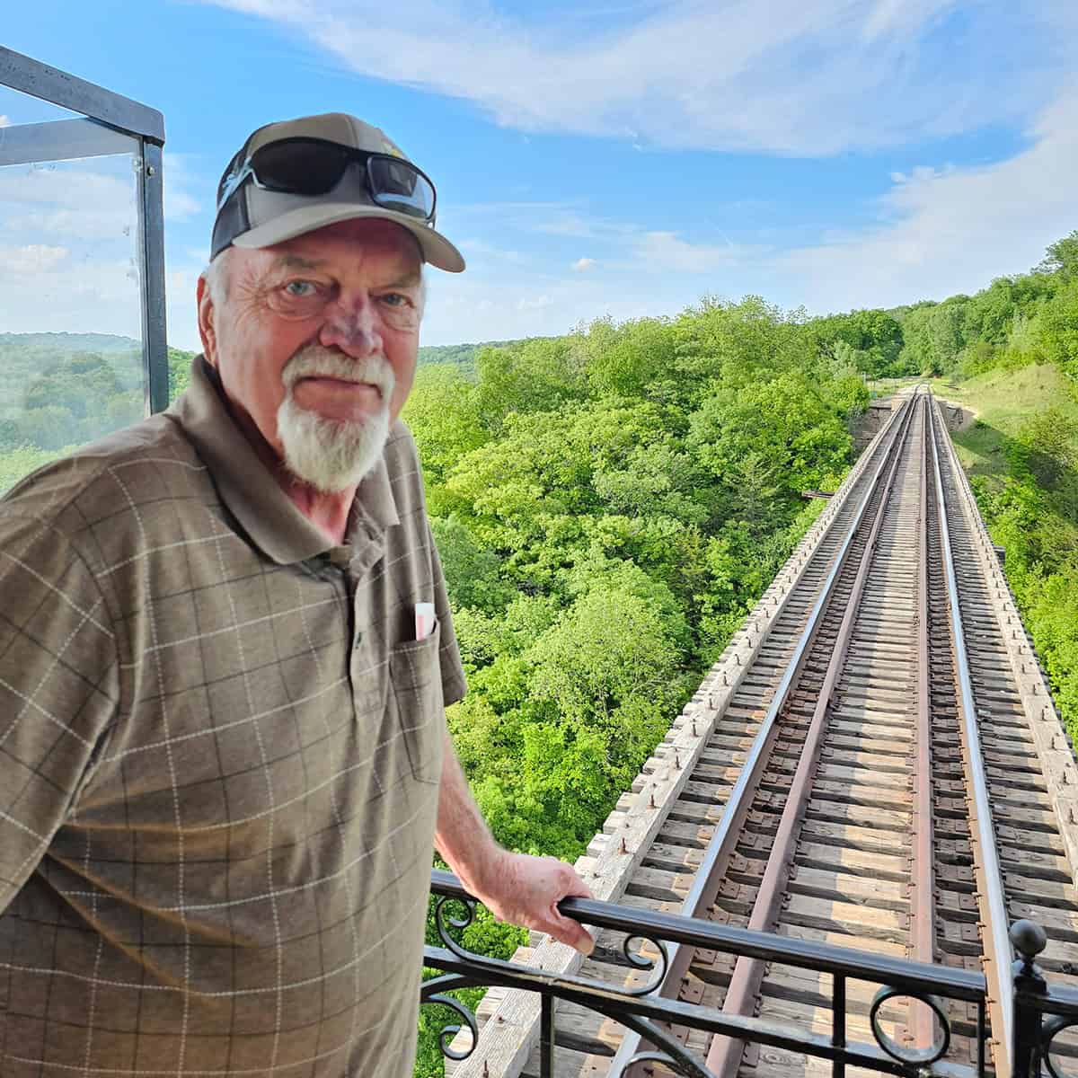 Bob on train in Boone, IA
